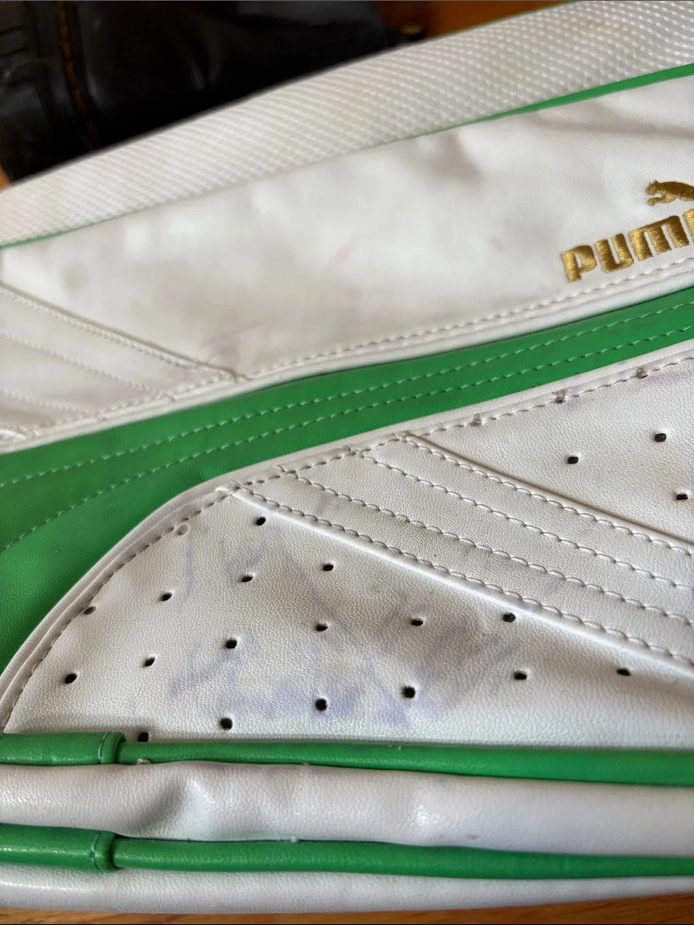 Puma White and Green Messenger Crossbody Bag